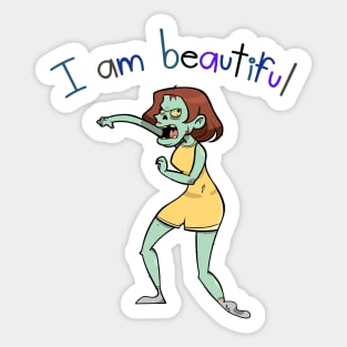 I Am Beautiful Creature Female Woman Zombie Sticker